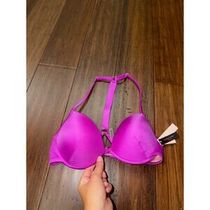 the Victoria's Secret Shine Strap Malibu Fabulous Push-Up Swim Top 34C NWT